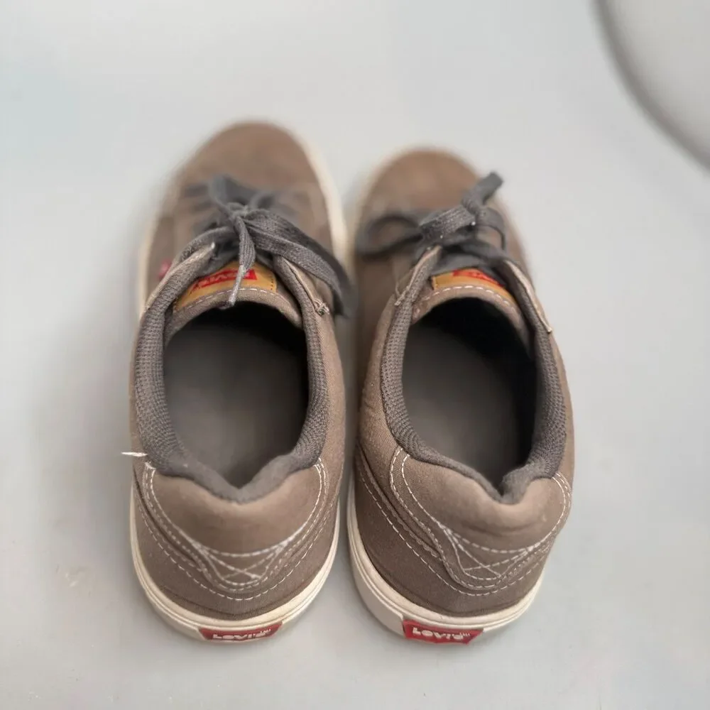 Levi Strauss Men’s Low Top Canvas Shoes Khaki Greenish Brown US Size 12 GUC-